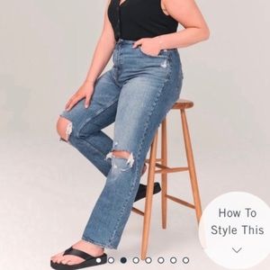 Abercrombie curve love the 90s straight ultra high rise jeans